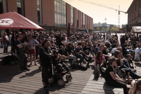Public Viewing auf dem Lattenplatz beim Knust Foto: Knust
