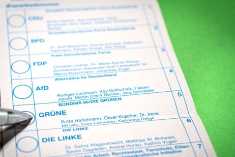 Wahlzettel zur Bundestagswahl 2021; Foto: unsplash/Mika Baumeister