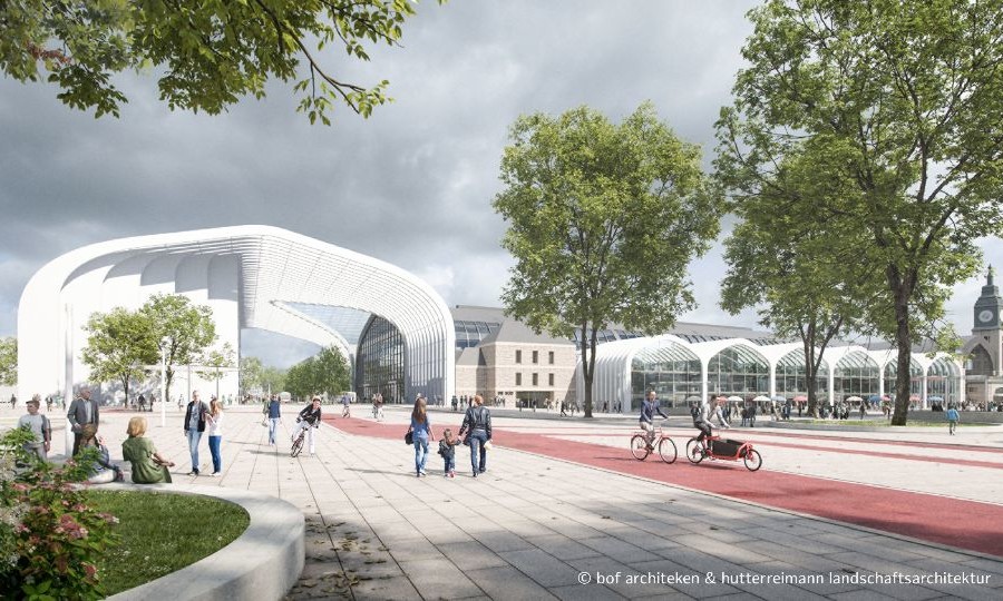 Die neue Halle des Hamburger Hauptbahnhof (Foto: bot Architekten & hutterreimann landschaftsarchitektur)