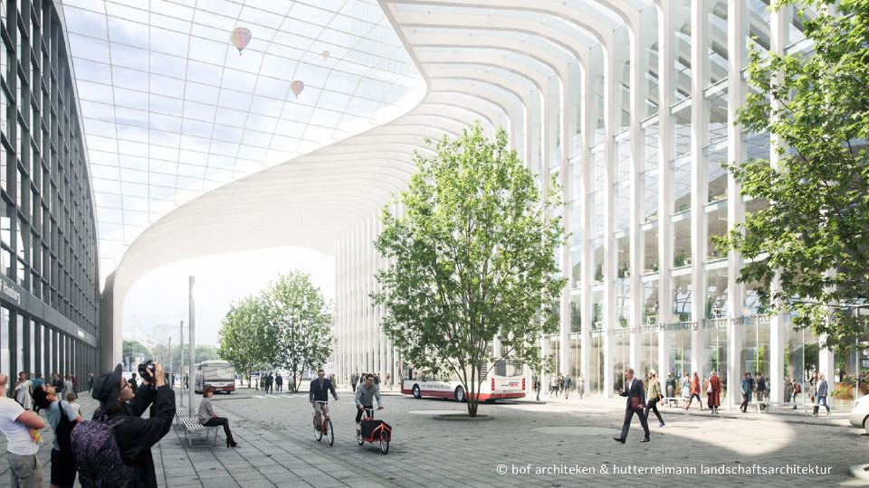 In Zukunft sollen 750.000 Menschen täglich den Hamburger Hauptbahnhof nutzen (Foto: bot Architekten & hutterreimann landschaftsarchitektur)
