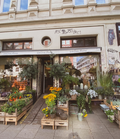 Grüne Flora Blumenladen Außenansicht