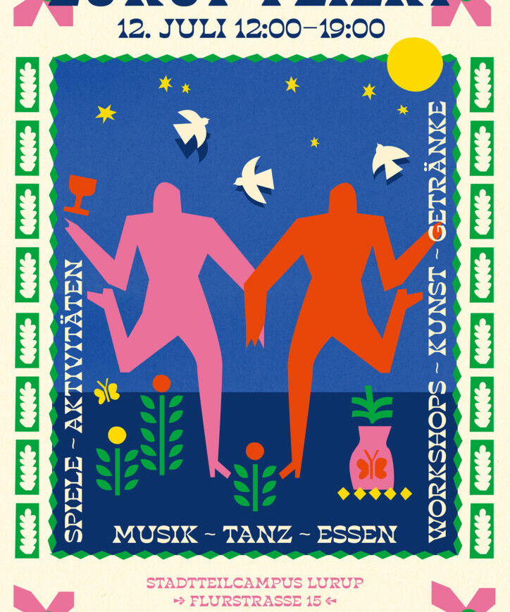 Illustration zu LURUP FEIERT - 2 Männchen die Tanzen