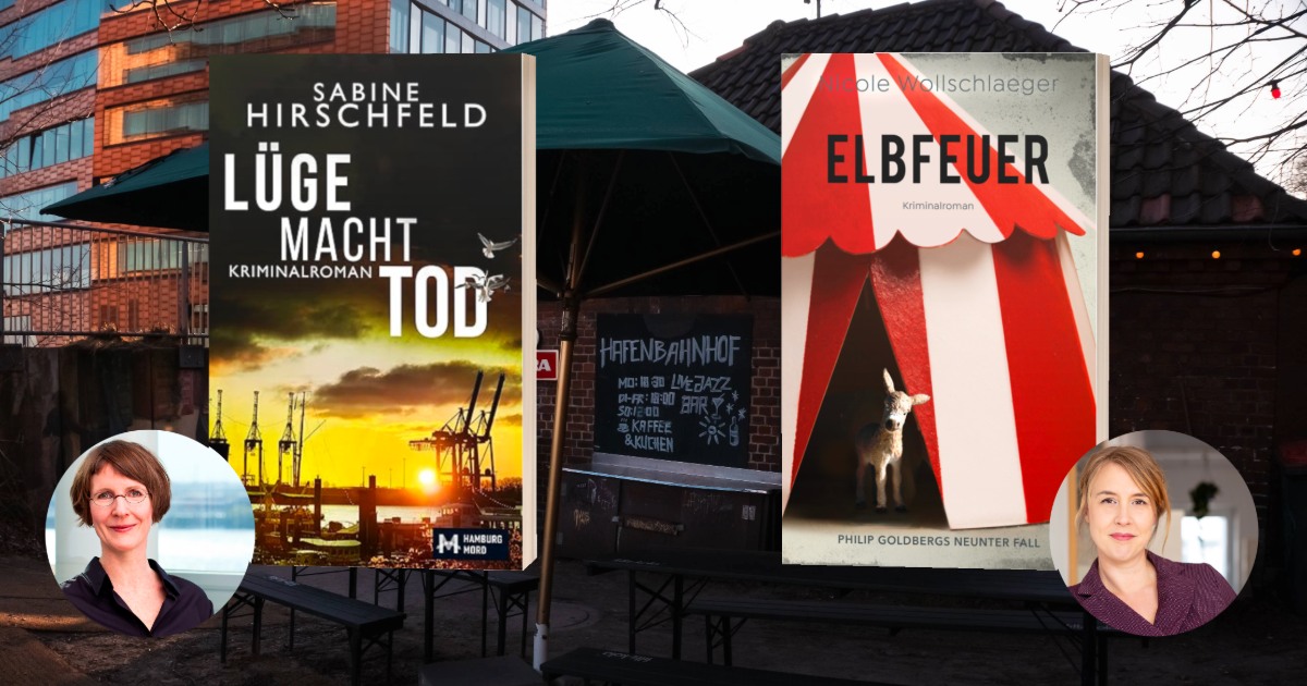 Zwei Buchcover: "Lügen macht Tod" & "Elbfeuer"