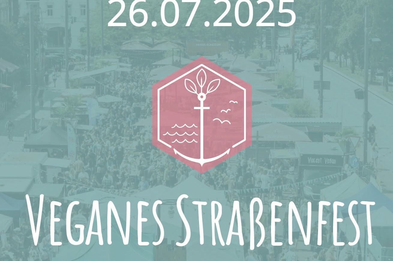 Illustration mit verschwommenem Hintergrund (Straße mit Ständen) - Vordergrund Daten zur Veranstaltung