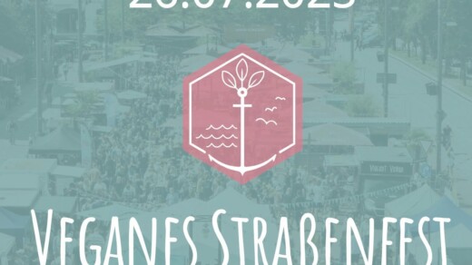 Illustration mit verschwommenem Hintergrund (Straße mit Ständen) - Vordergrund Daten zur Veranstaltung