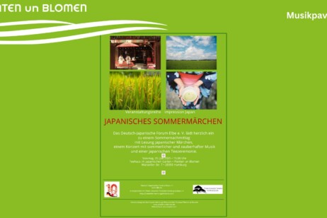 Grüner Hintergrund - Flyer von der Japanischen Teezeremonie