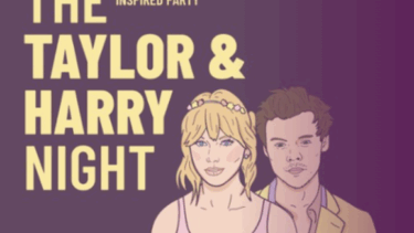 Illustration von Taylor Swift und Harry Styles & Schrift THE TAYLOR & HARRY NIGHT