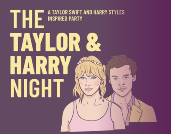 Illustration von Taylor Swift und Harry Styles & Schrift THE TAYLOR & HARRY NIGHT