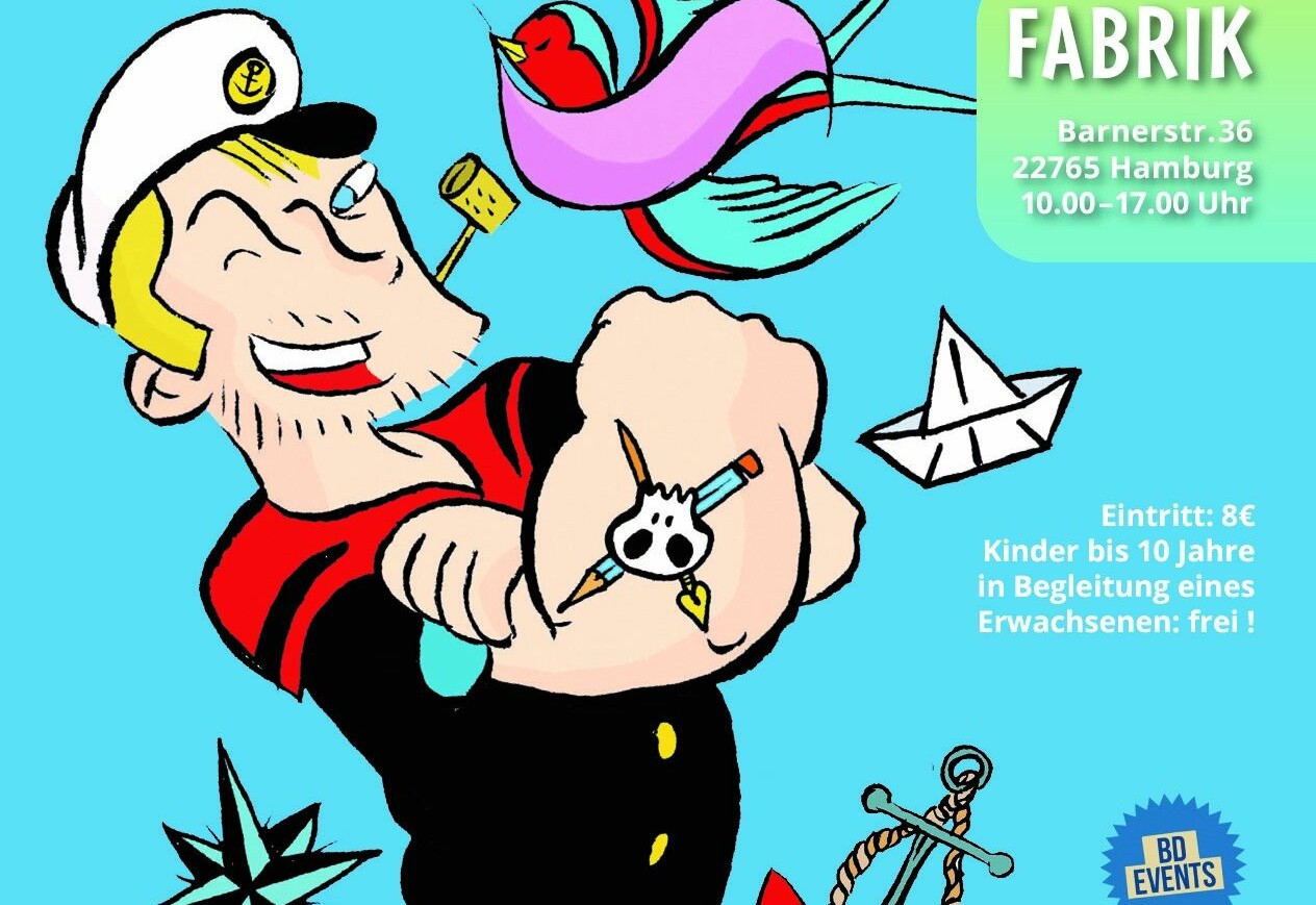 Illustration mit Comicfigur (Kapitän) von der Comic- und Mangaconvention