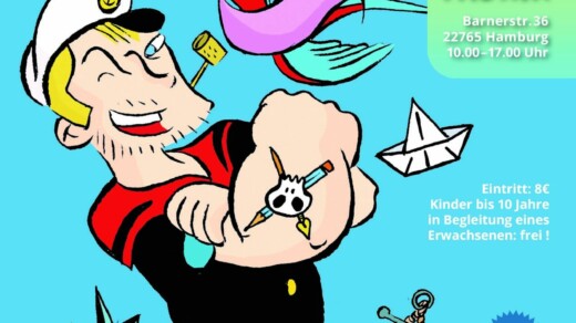 Illustration mit Comicfigur (Kapitän) von der Comic- und Mangaconvention