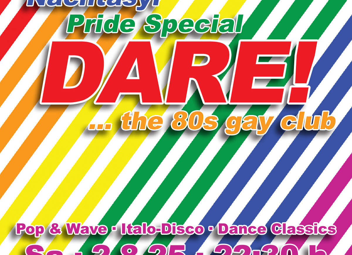 Bunte Illustration vom Nachtasyl - Pride Special Dare!.. the 80s gay club