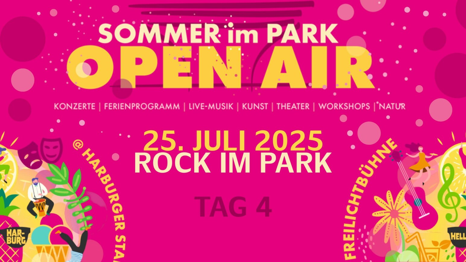 Pinke Illustration für das Sommer im PARK Open Air