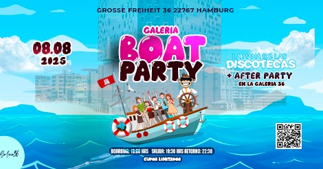 Illustration Boot mit Personen - GALERIA BOAT PARTY