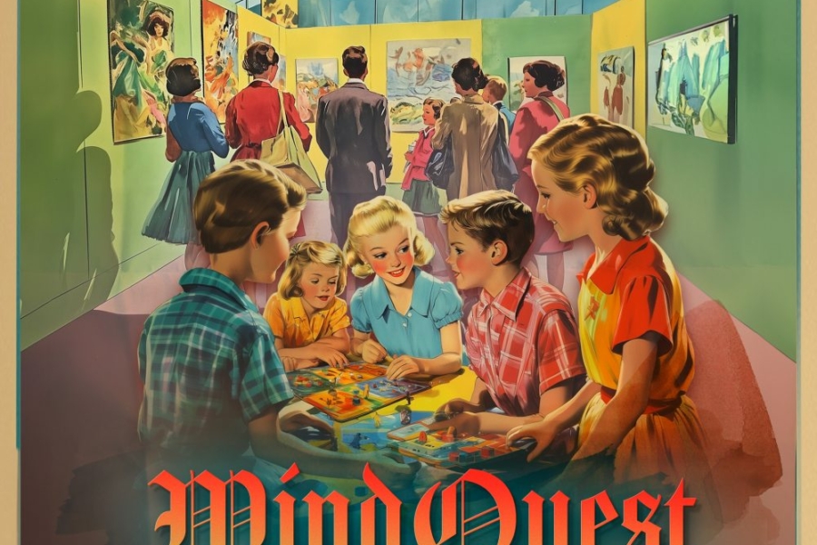 Titelbild der Ausstellung „Mind Quest“ ©Vitor Aguiar, Raum linksrechts