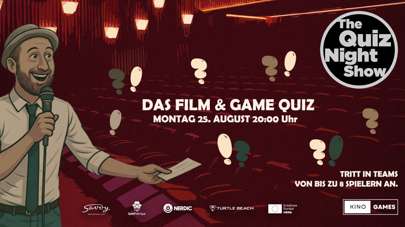 Illustration für das Film & Game Quiz im Savoy
