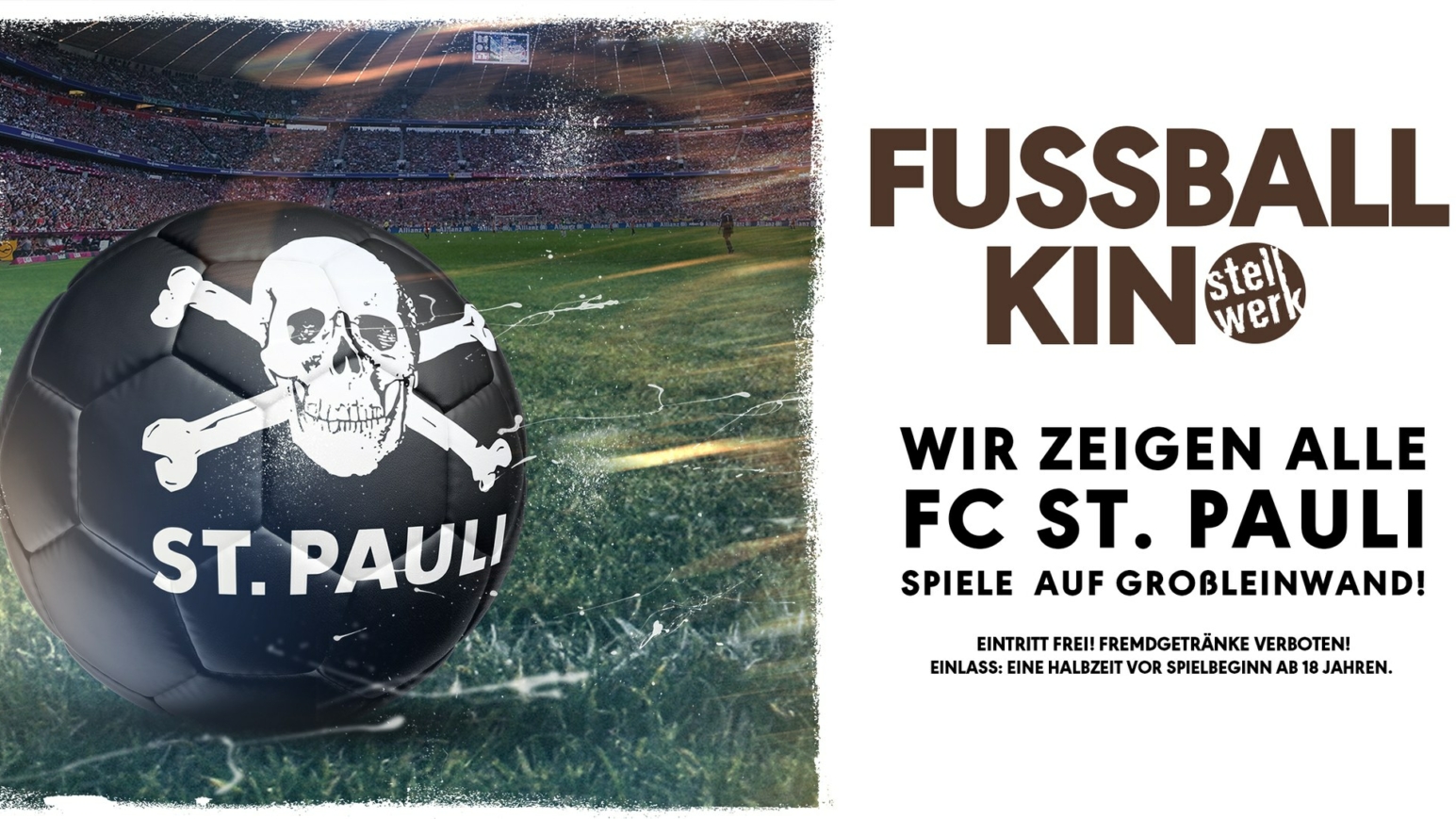 Illustration mit St. Pauli Fußball zum Fußball Kino
