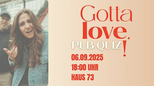 Illustration von Gotta Love - Pubquiz mit zwei Personen am Rand