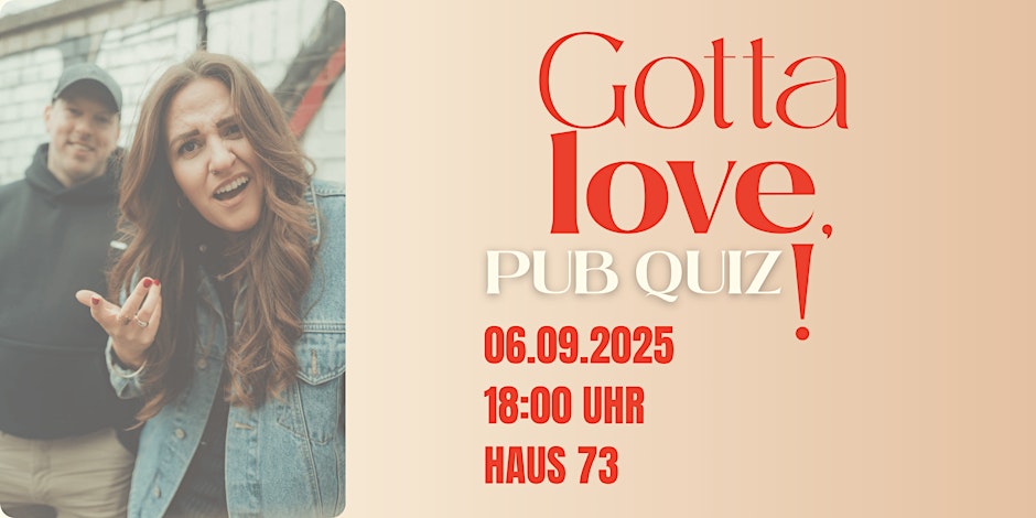 Illustration von Gotta Love - Pubquiz mit zwei Personen am Rand