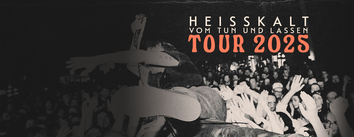 Tour Cover - HEISSKALT Tour 2025 - Person die Stage Diving macht
