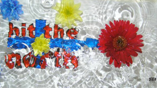 Illustration von einer Wasseroberfläche mit Schrift hit the north