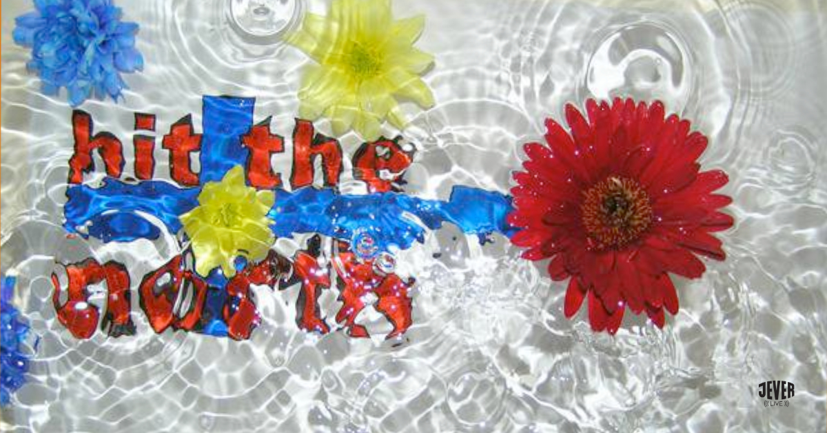 Illustration von einer Wasseroberfläche mit Schrift hit the north
