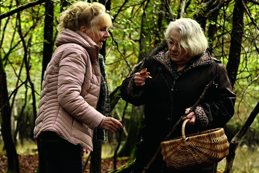 Giftig oder nicht? Das fragen sich Michelle und Marie-Claude beim Pilzesuchen im Wald
