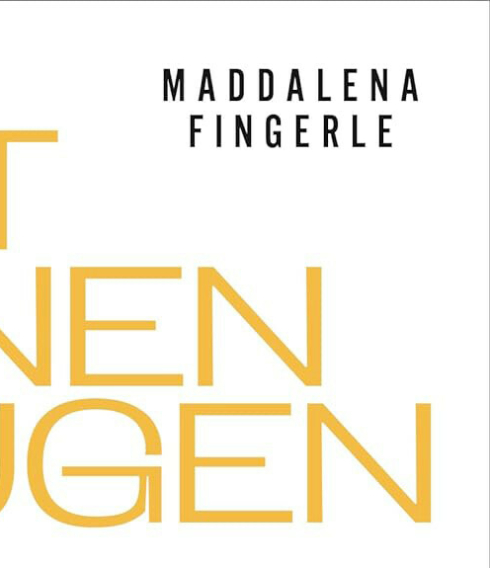 Teil des Buchcovers des neuen Romans „Mit deinen Augen“ von Maddalena Fingerle 