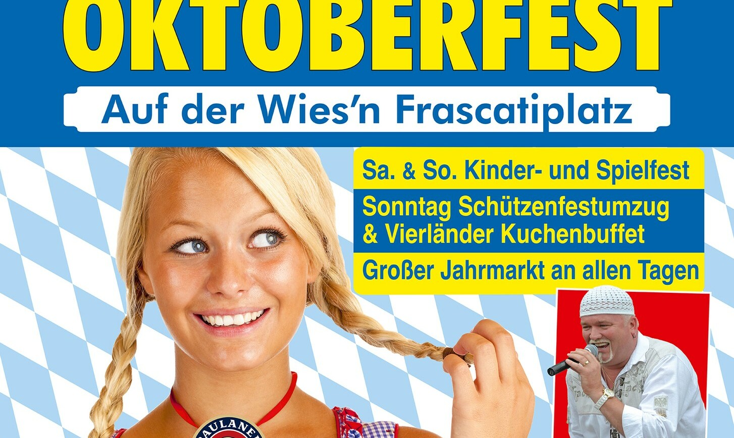 Illustration mit einer Frau mit einem Dirndl - Bergedorfer Oktoberfest