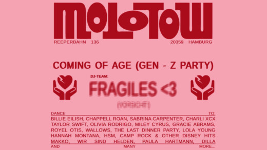 Illustration Pink zur Coming of Age (Genz-Z-Party) im Molotow