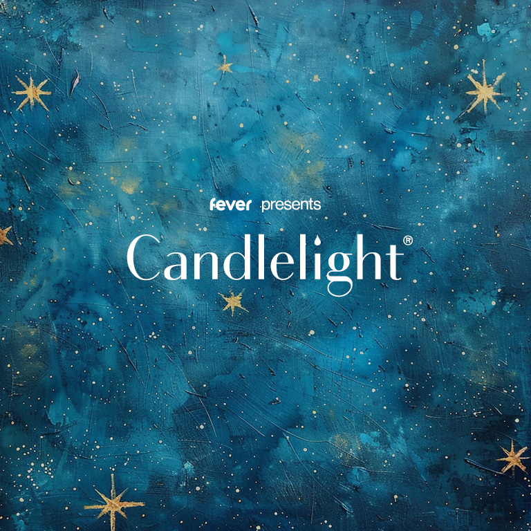 Blauer Hintergrund mit Schrift Candlelight