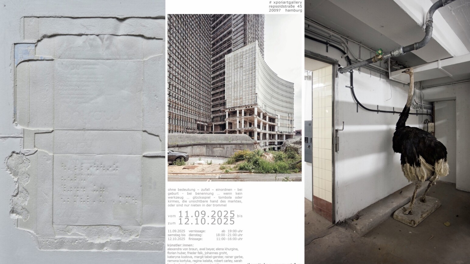 Collage mit dem Cover der Veranstaltung im Zentrum und Kunstfiguren links und rechts
