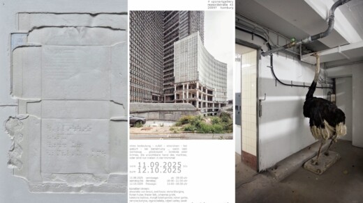 Collage mit dem Cover der Veranstaltung im Zentrum und Kunstfiguren links und rechts