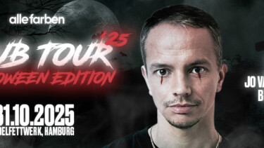 Illustration zur Alle Farben Club Tour 25 - Halloween Edition mit Portrait