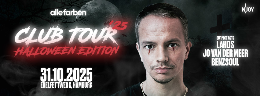 Illustration zur Alle Farben Club Tour 25 - Halloween Edition mit Portrait