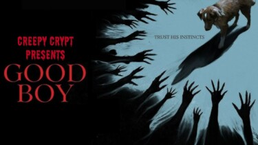 Illustration - viele Hände greifen Richtung Hund - Schriftzug GOOD BOY