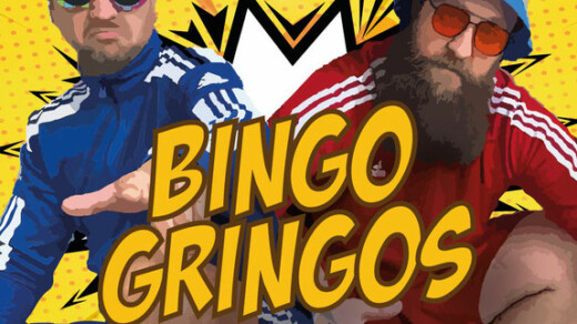 Logo der Bingo Gringos mit den beiden im Hintergrund