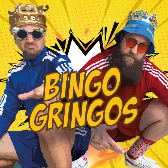 Logo der Bingo Gringos mit den beiden im Hintergrund