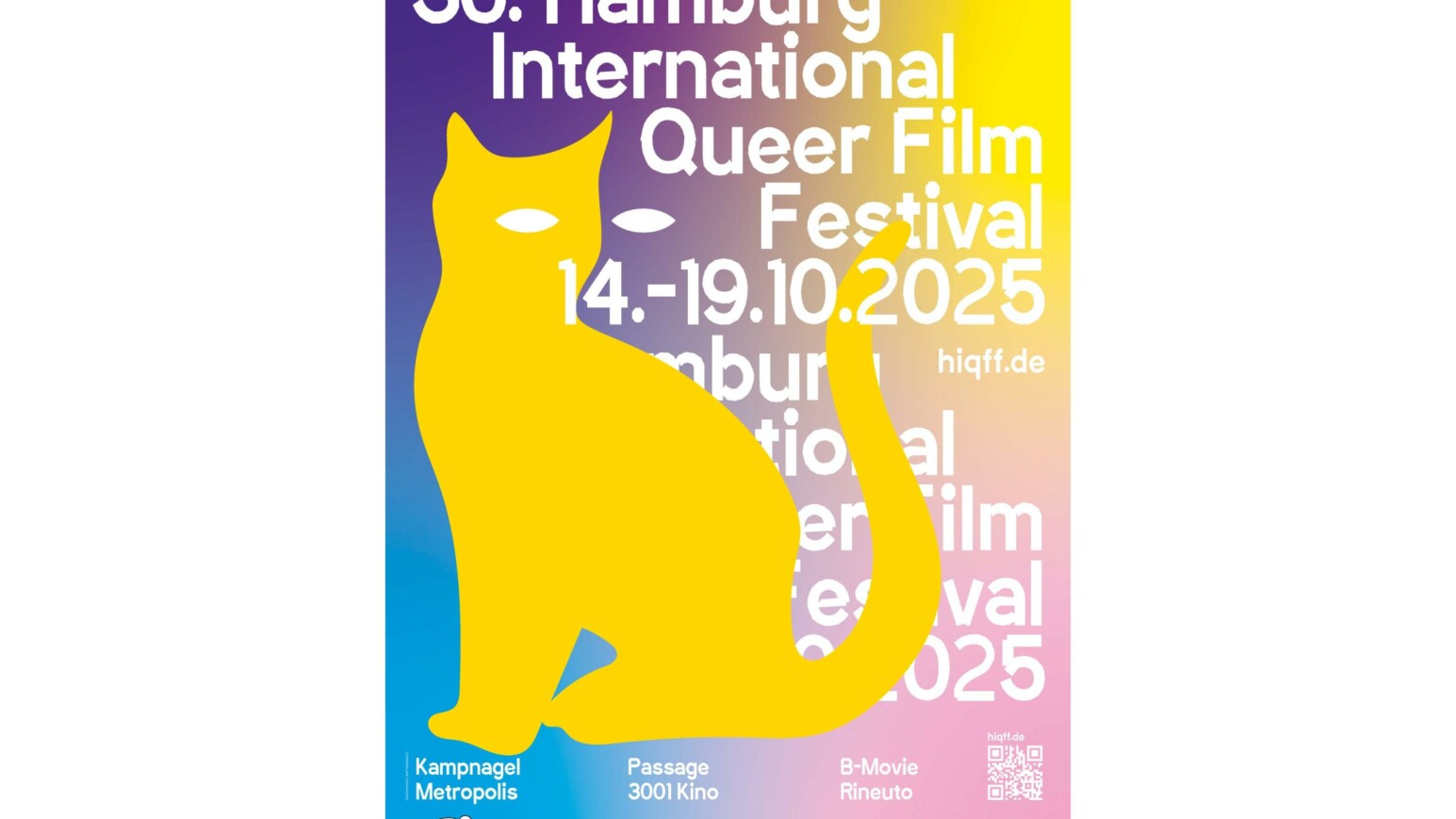 Passend zu dem diesjährigen Mottos des HIQFF "Krallen raus für den queeren Widerstand“ hat Grafikkünstler*in Stef Mosebach das Postermotiv gestaltet
