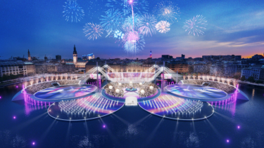 Eine Riesenshow? So wie auf dieser Visualisierung könnte die Feier der Olympischen Spiele auf der Binnenalster aussehen