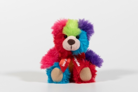 Das ist das farbenfrohe Design des diesjährigen Leuchtfeuer-Teddys