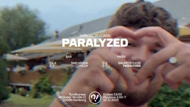 Veranstaltungsplakat für PARALYZED im Fundbureau
