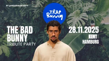 Poster für die BAD BUNNY TRIBUTE PARTY im KENT Club