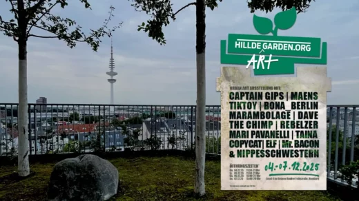 Street Art Ausstellung mit Blick vom Bunker