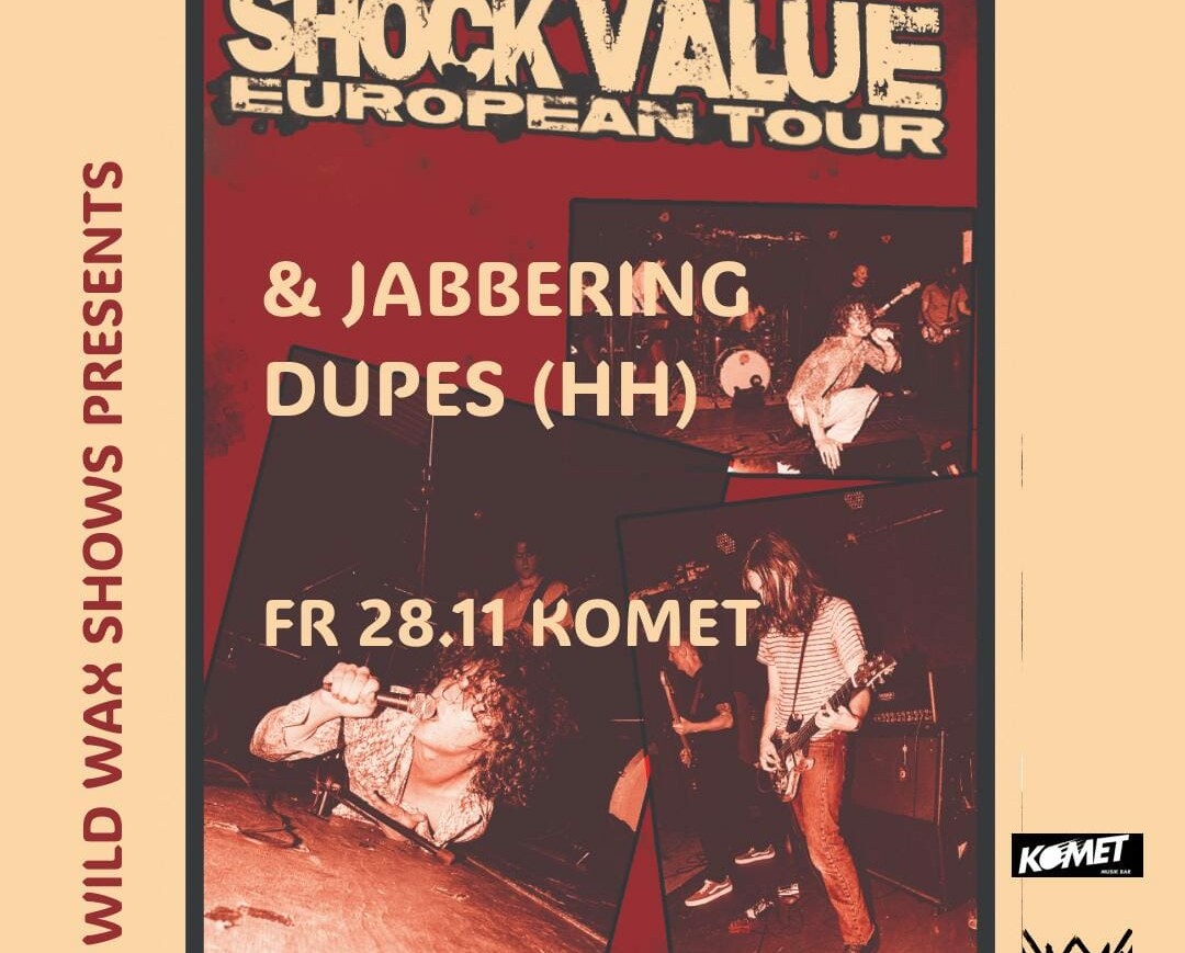 Poster für Shock Value & Jabbering Dupes in der KOMET Musik Bar