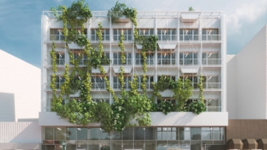 Aktueller Entwurfsstand der Ansicht auf das Neue Amt Altona von der Fußgängerzone Neue Große Bergstraße aus