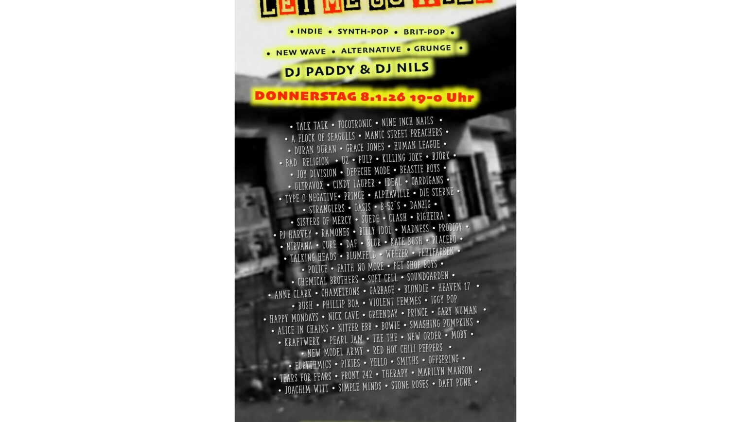 Plakat der Let me Go Wild Party in der Monkey Music Bar