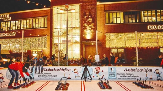 Eisstockschießen in der Rindermarkthalle