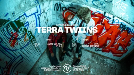 TERRA TWIINS, KIZU, PHI und MARIE WILSON im Fundbureau