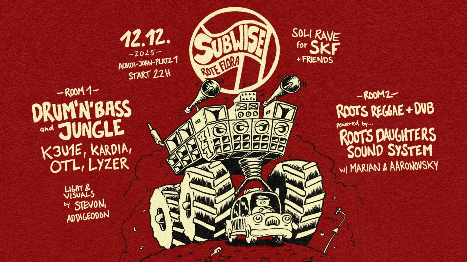 Plakat für SUBWISE #16 in der Roten Flora