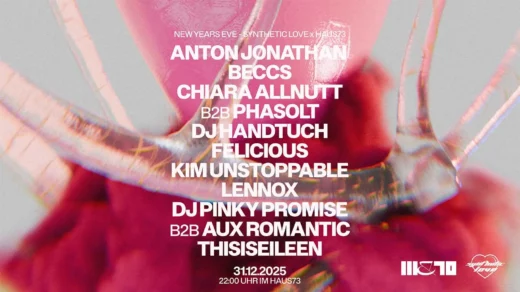 Plakat zur New Years Eve – Synthetic Love im Haus 73